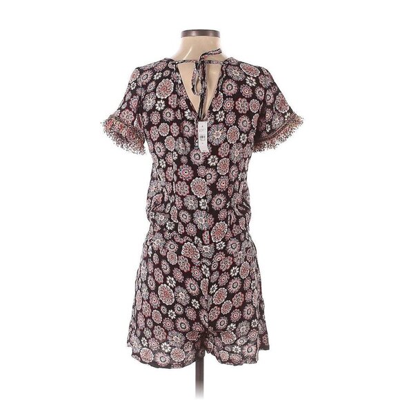 Ann Taylor LOFT Beach Womens XS Floral Print Romper Swim Cover Up Fringe $69 - Picture 2 of 8